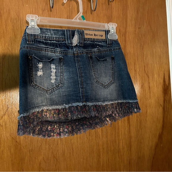 Urban Heritage mini denim skirt with fabric trim - Picture 2 of 2
